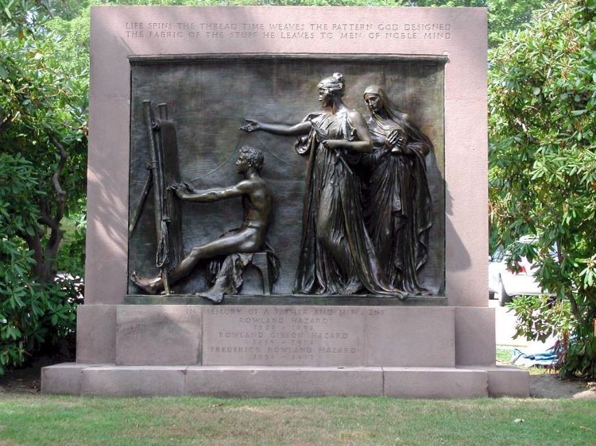 The Weaver Sculpture photographed from the lawn